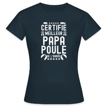 Humour papa poule - T-shirt Femme - marine - Devant - AI Model Female 172 dark (172cm)