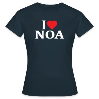 T-Shirt I love Noa T-Shirt Geschenkidee - Frauen T-Shirt - Navy - Vorne - AI Model Female 172 dark (172cm)