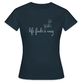 La vie trouve un chemin - Pissenlit - T-shirt Femme - marine - Devant - AI Model Female 172 dark (172cm)