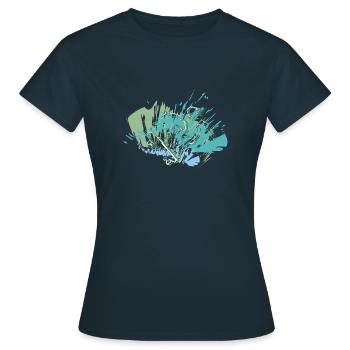 RIKELS Design Dein Style für die Halfpipe - Frauen T-Shirt - Navy - Vorne - AI Model Female 172 dark (172cm)