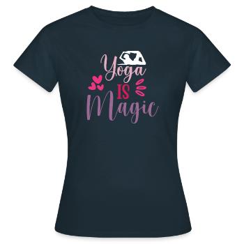 Yoga is Magic - Women's T-Shirt - navy - Front - AI Model Female 172 dark (172cm)
