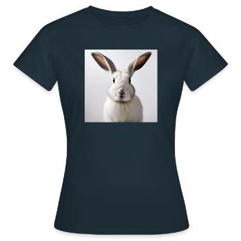 Lapin blanc illustré - T-shirt Femme - marine - Devant - AI Model Female 172 dark (172cm)