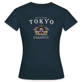 Tokyo, sanctuaire Daijingu, dessin d’amour et de bonheur - T-shirt Femme - marine - Devant - AI Model Female 172 dark (172cm)