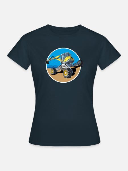 Er baggert dort wo andere Bagger niemals hinkommen - Frauen T-Shirt - Navy