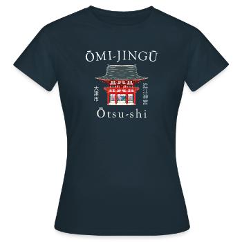 Otsu, Préfecture de Shiga, Japon Dessin Omi-jingu - T-shirt Femme - marine - Devant - AI Model Female 172 dark (172cm)