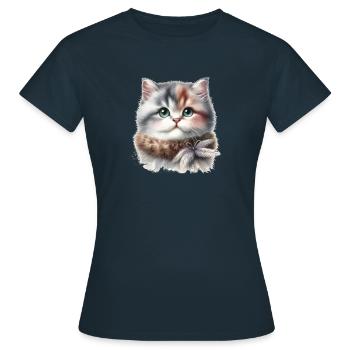 Chat mignon - T-shirt Femme - marine - Devant - AI Model Female 172 dark (172cm)