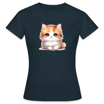 Chat mignon - T-shirt Femme - marine - Devant - AI Model Female 172 dark (172cm)