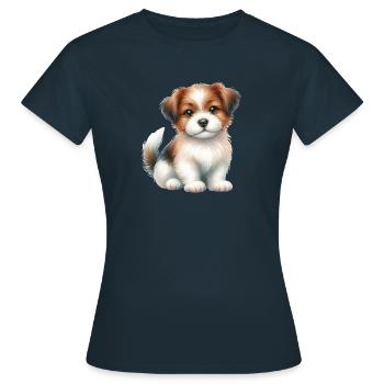 Chien mignon - T-shirt Femme - marine - Devant - AI Model Female 172 dark (172cm)
