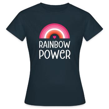 LGBT Pride Monat - Regenbogen Power - Frauen T-Shirt - Navy - Vorne - AI Model Female 172 dark (172cm)