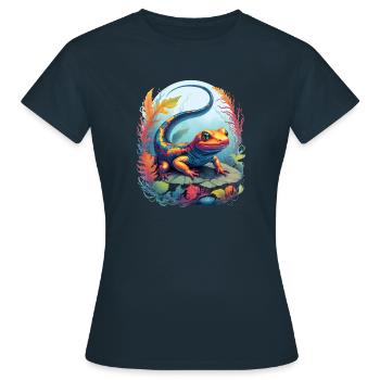 Salamandre Sous L'eau - T-shirt Femme - marine - Devant - AI Model Female 172 dark (172cm)