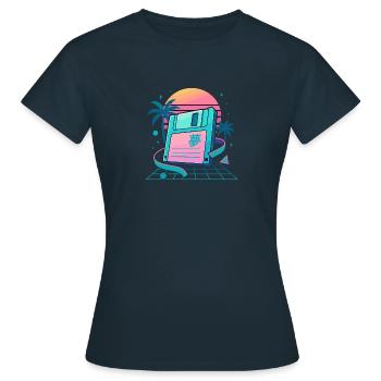 Rêve rétro sur disquette - T-shirt Femme - marine - Devant - AI Model Female 172 dark (172cm)