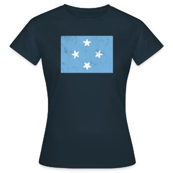 Flagge von Mikronesien - Frauen T-Shirt - Navy - Vorne - AI Model Female 172 dark (172cm)