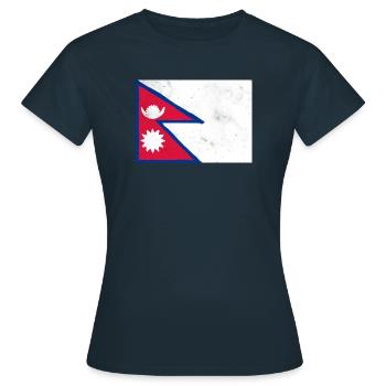 Drapeau du Népal - T-shirt Femme - marine - Devant - AI Model Female 172 dark (172cm)