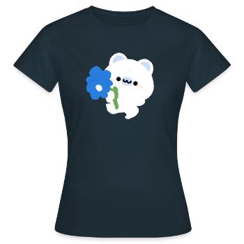 Romantischer Eisbär - Frauen T-Shirt - Navy - Vorne - AI Model Female 172 dark (172cm)