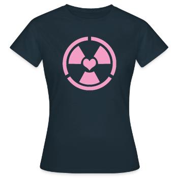 Liebe Strahlung - Frauen T-Shirt - Navy - Vorne - AI Model Female 172 dark (172cm)