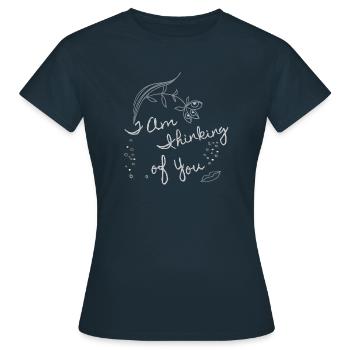 thinking of you - Frauen T-Shirt - Navy - Vorne - AI Model Female 172 dark (172cm)