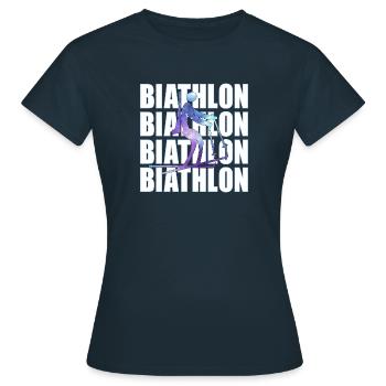 Biathlon Sports d'hiver Biathlètes - T-shirt Femme - marine - Devant - AI Model Female 172 dark (172cm)