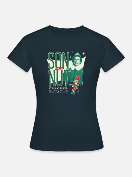 Buddy The Elf With Nutcracker & Quote - Women's T-Shirt - navy