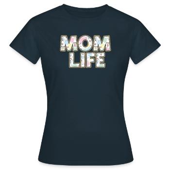 Mom Life Pastellherzen Scribble - Frauen T-Shirt - Navy - Vorne - AI Model Female 172 dark (172cm)