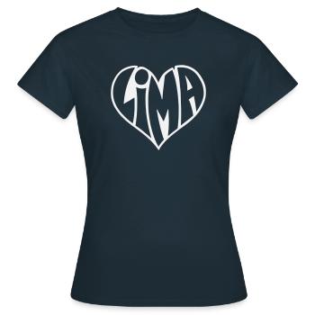 Lima Herz Typo - Frauen T-Shirt - Navy - Vorne - AI Model Female 172 dark (172cm)