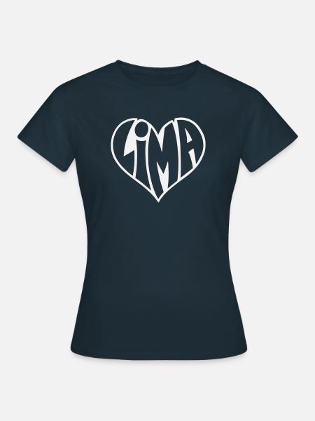 Lima Herz Typo - Frauen T-Shirt - Navy