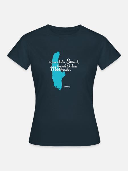 Wenn ich den See seh – Ammersee - Frauen T-Shirt - Navy