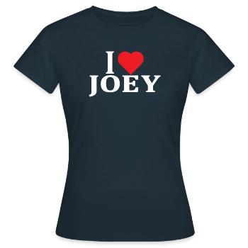 t-shirt name I love Joey t-shirt gift idea - Women's T-Shirt - navy - Front - AI Model Female 172 dark (172cm)