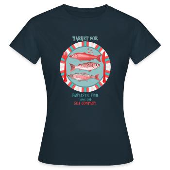 Sardines Vintage Advertising - Women's T-Shirt - navy - Front - AI Model Female 172 dark (172cm)