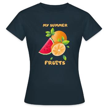 Fruits d'été Mon été - T-shirt Femme - marine - Devant - AI Model Female 172 dark (172cm)