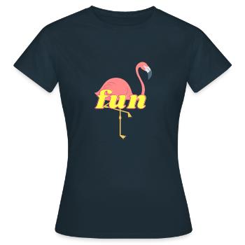 Flamingo amusant - T-shirt Femme - marine - Devant - AI Model Female 172 dark (172cm)