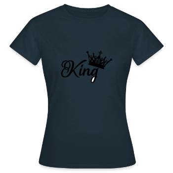 the king - Women's T-Shirt - navy - Front - AI Model Female 172 dark (172cm)