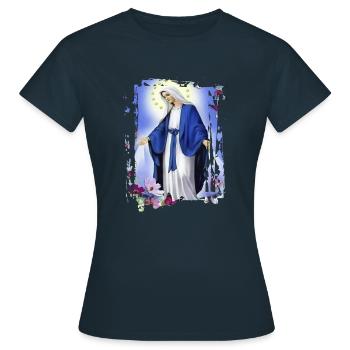 Holly Mary Maria Madonna Mariana Vierge Marie - T-shirt Femme - marine - Devant - AI Model Female 172 dark (172cm)