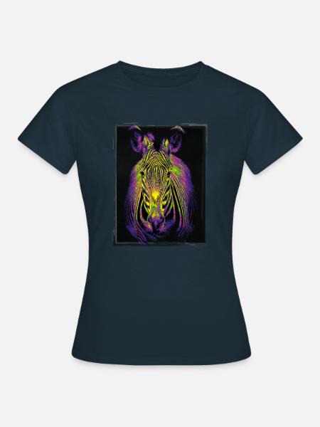 Pop-Art Zebra - Frauen T-Shirt - Navy