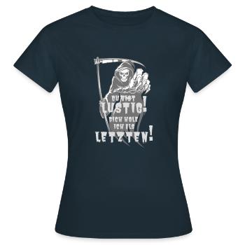 DU BIST LUSTIG - Frauen T-Shirt - Navy - Vorne - AI Model Female 172 dark (172cm)