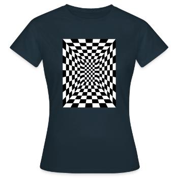 illusion d’optique 17 - T-shirt Femme - marine - Devant - AI Model Female 172 dark (172cm)