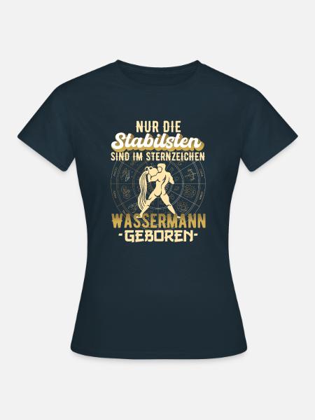 Sternzeichen Wassermann Wassermänner Geschenk - Frauen T-Shirt - Navy