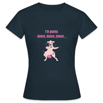 Carnaval -Danse danse danse ... Drôle de vache dansante - T-shirt Femme - marine - Devant - AI Model Female 172 dark (172cm)