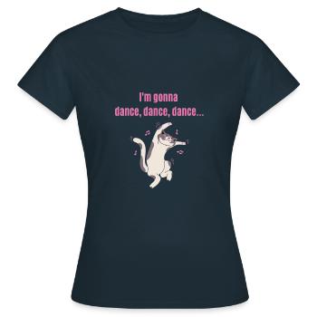 Carnival - Dance dance dance funny dancing cat - Women's T-Shirt - navy - Front - AI Model Female 172 dark (172cm)