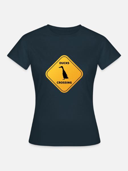 Ducks crossing - Frauen T-Shirt - Navy