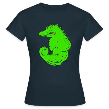 strong crocodile - Frauen T-Shirt - Navy - Vorne - AI Model Female 172 dark (172cm)