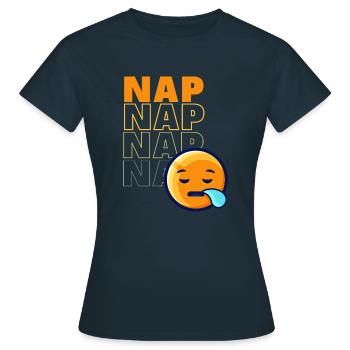 Sieste avec émoticône de sommeil - T-shirt Femme - marine - Devant - AI Model Female 172 dark (172cm)