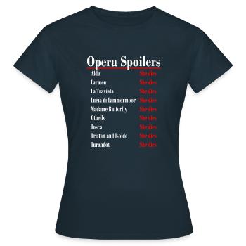 Opera Spoilers Thinner - Women's T-Shirt - navy - Front - AI Model Female 172 dark (172cm)