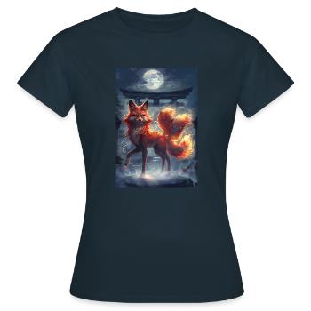 Renard Mythologie Mythe Cadeau - T-shirt Femme - marine - Devant - AI Model Female 172 dark (172cm)