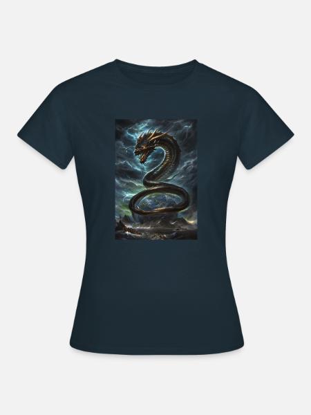 Basilisk Mythologie Mythos Geschenk - Frauen T-Shirt - Navy