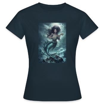 Sirène Mythologie Mythe Cadeau - T-shirt Femme - marine - Devant - AI Model Female 172 dark (172cm)