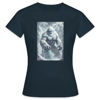 Yeti Legend Mythe Cadeau - T-shirt Femme - marine - Devant - AI Model Female 172 dark (172cm)