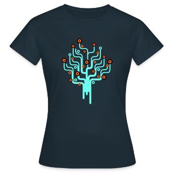 baum2_3f - T-shirt Femme - marine - Devant - AI Model Female 172 dark (172cm)