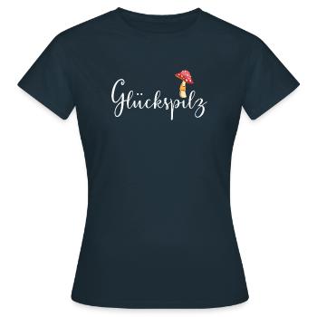 Glückspilz - Frauen T-Shirt - Navy - Vorne - AI Model Female 172 dark (172cm)