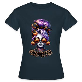 Momster Funny Mama Halloween Skull - Women's T-Shirt - navy - Front - AI Model Female 172 dark (172cm)