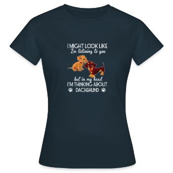 Dachshund Look Like - Women's T-Shirt - navy - Front - AI Model Female 172 dark (172cm)